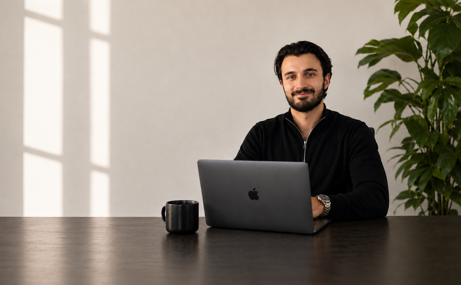 Dylan Caronia am Arbeitsplatz